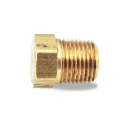 Velvac Ppre Fitting, Hex Head Plug, Brass, 1/4in. 17053